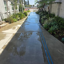 After commercial sidewalk washing service